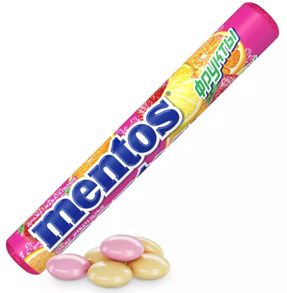 Mentos жев. драже в ассор. 37,5гр