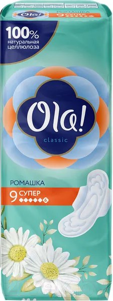Ola! Прокладки Wings Super Ромашка 9шт