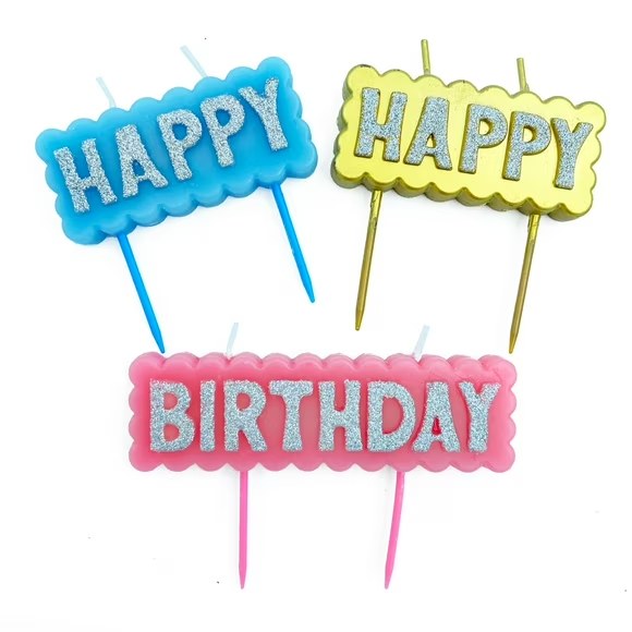 Happy Birthday candles 3шт
