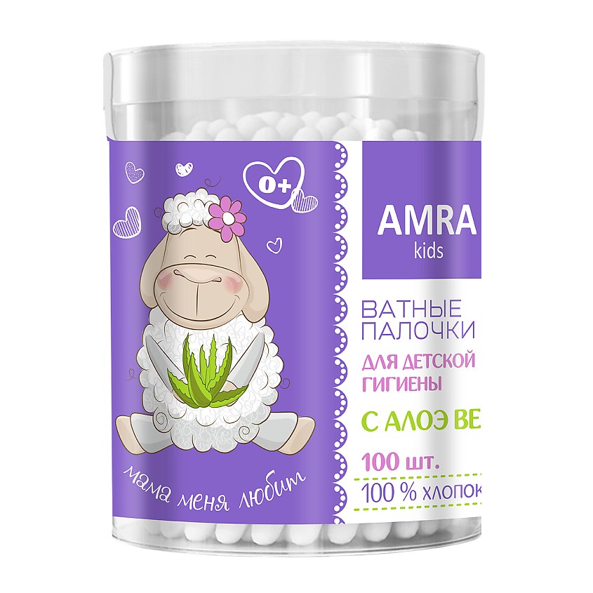 Amra Kids в. палочки в пласт. (цилиндр) 100шт