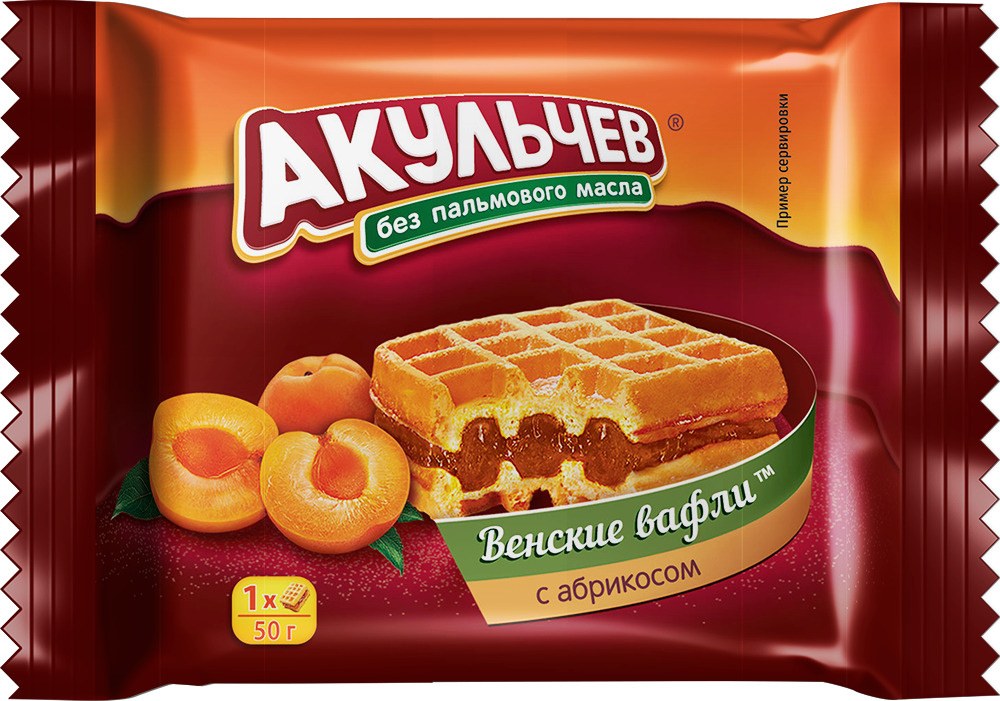 Акульчев венские вафли в ассор. 50гр
