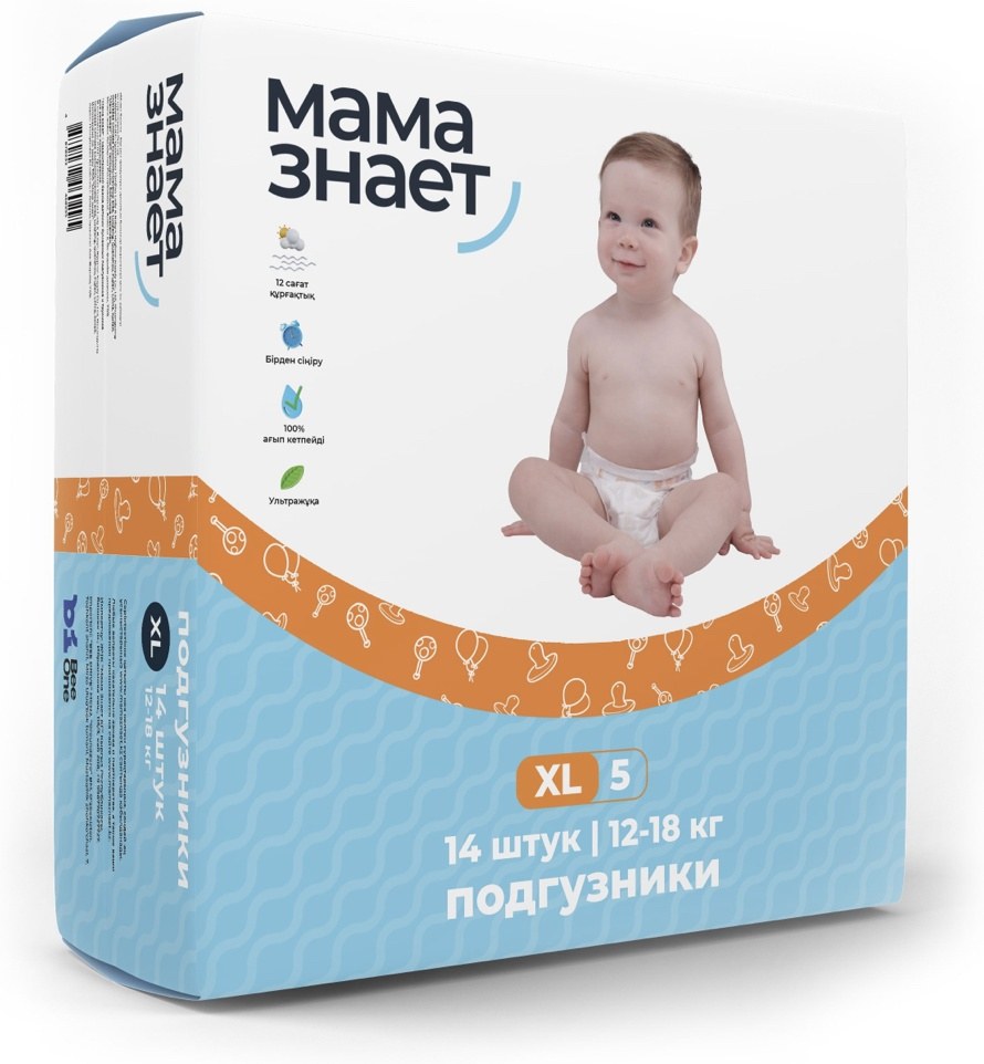 Мама Знает подгузники XL 14шт