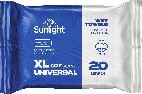 Sunlight Universal XL Влажные Салфетки 20шт