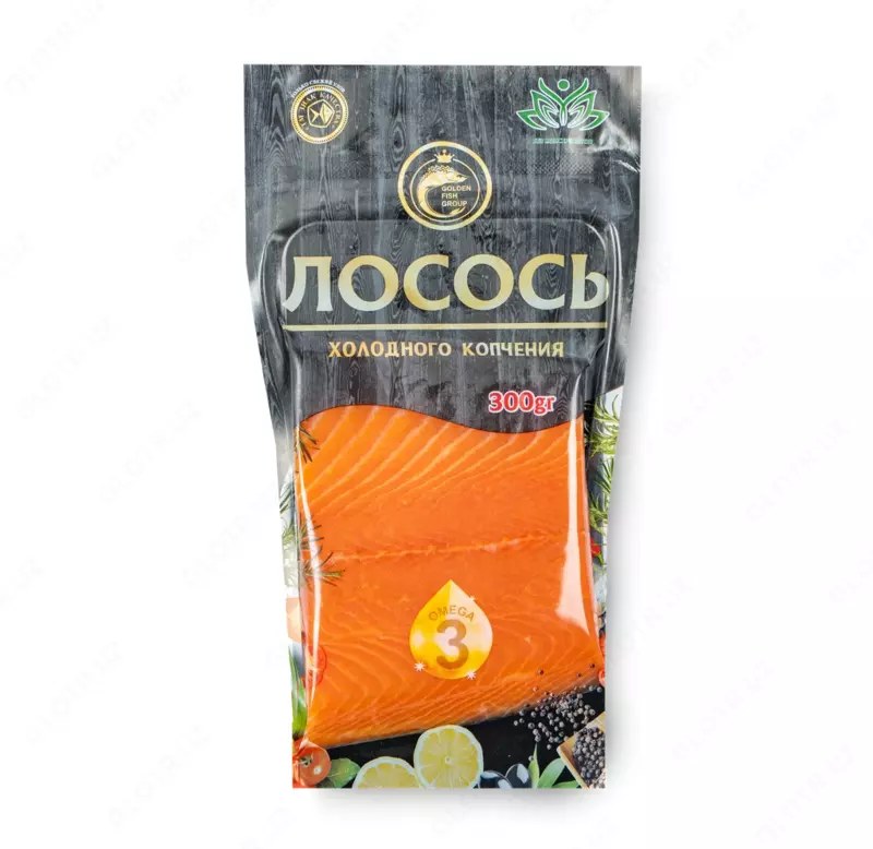 Golden Fish слабосл. лосось с кожей 300гр