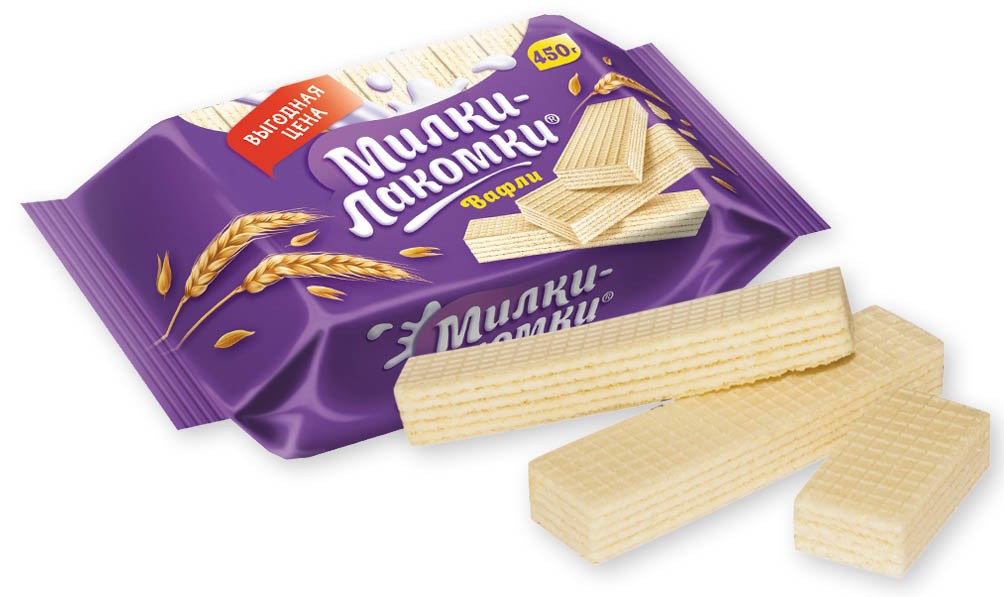 Вафли Милки Лакомки ваниль 1 кг
