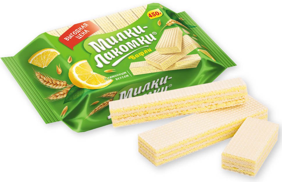 Вафли Милки Лакомки Лимон 1 кг