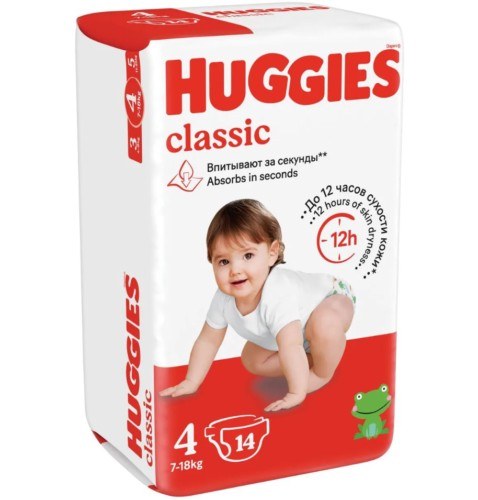 Huggies 4 Classic Подгузники 14шт
