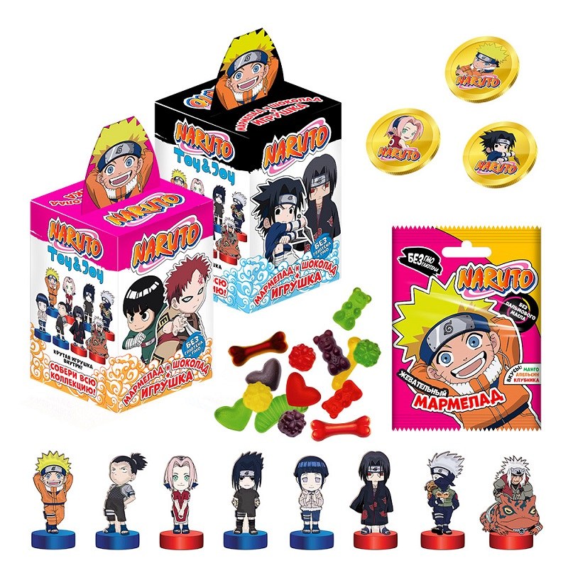 Naruto Мармелад и Шоколад + игрушка 34,5гр IKM 70-73