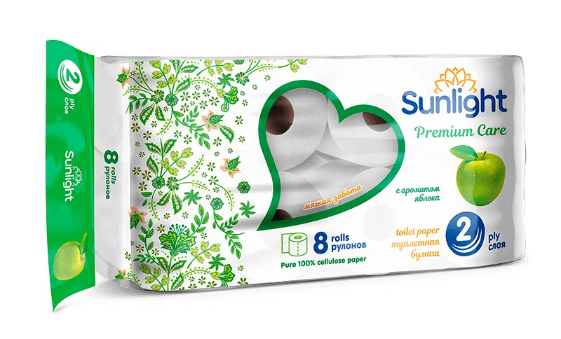 Sunlight Туалетная Бумага 2х слойная 8шт