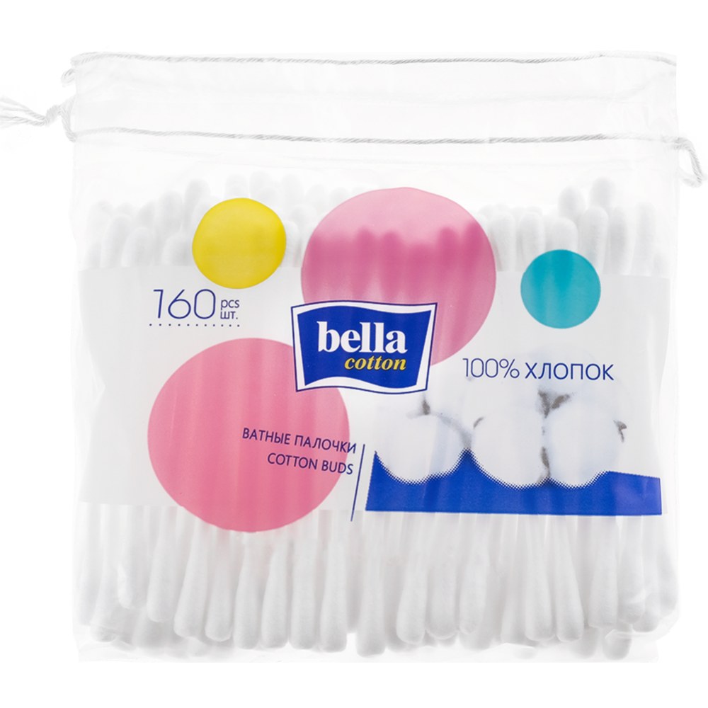 Ватные палочки Bella Cotton 160 в пленоч. упаковке