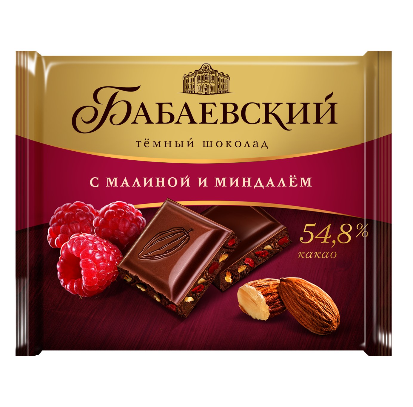 Бабаевский тем. шоколад с цел. миндалем 200гр