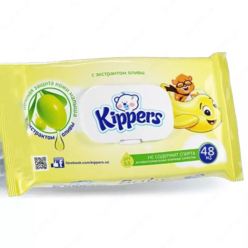 Kippers Влаж. салфетки в ассор. 48шт