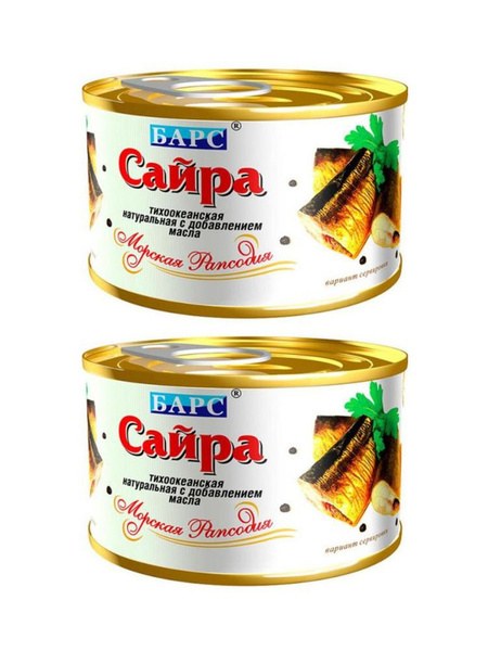 Консервы "Барс" Сайра Тихоокеанская натур. 250 гр