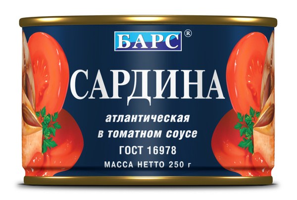 Консервы "Барс" Сардина в томате 250 гр