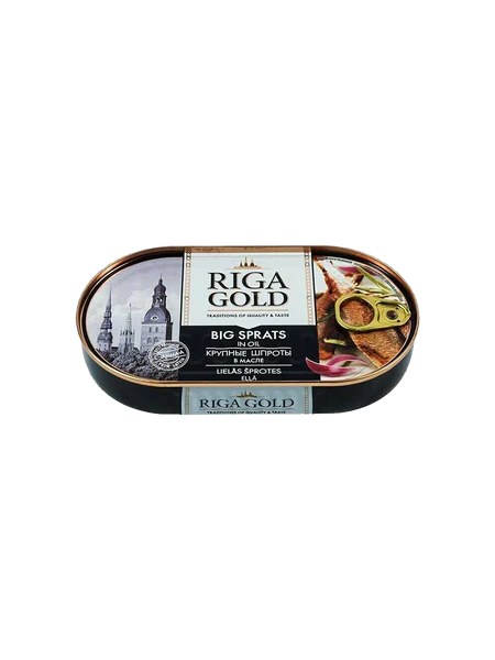 Шпроты в масле Riga Gold ключ в ассор. 190 гр
