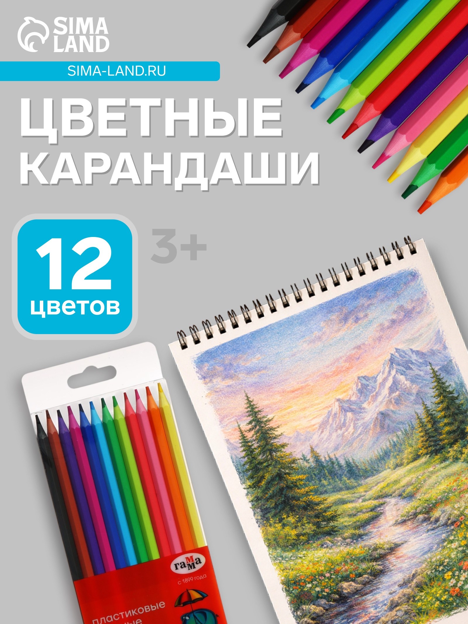 Цветные Карандаши 12цв 2021-12