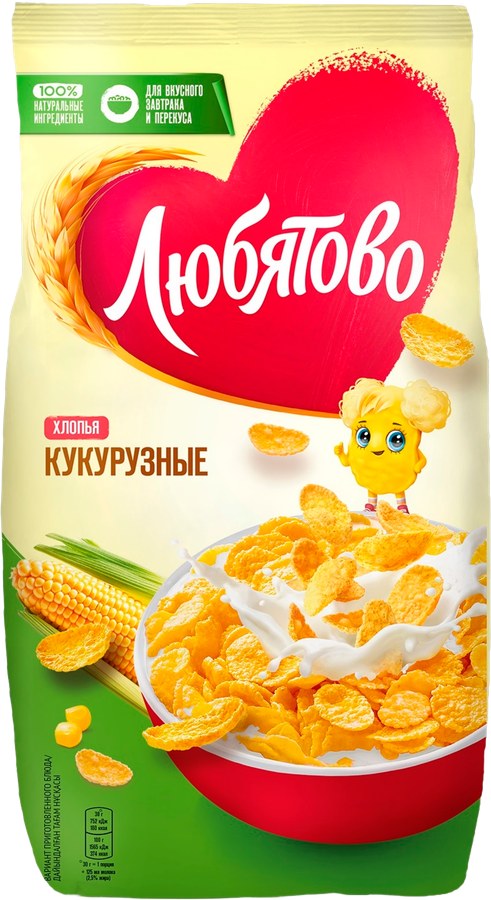 Любятово Хлопья Кукурузные 300гр