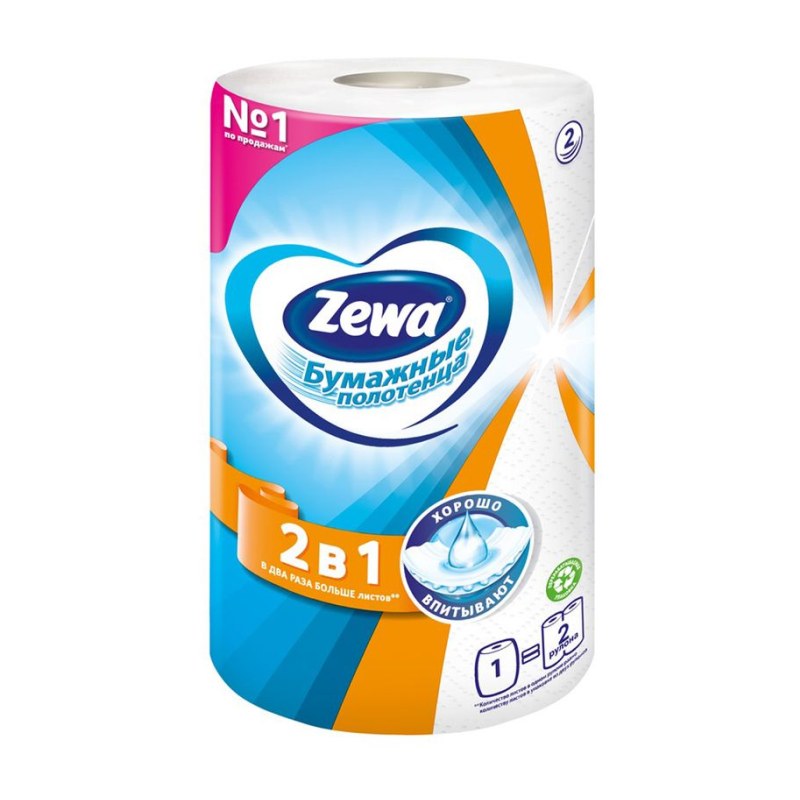 Zewa Бум. Полотенце 2сл 2в1