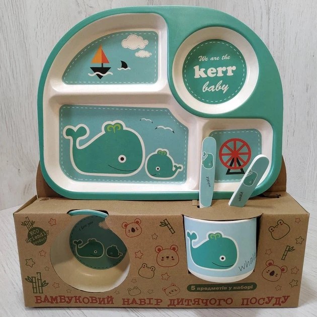 Bamboo Fibre kids set Посуда из Бамбука 5в1