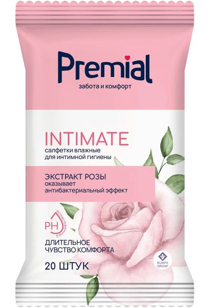 Premial Влажные Салфетки в ассор. 20шт