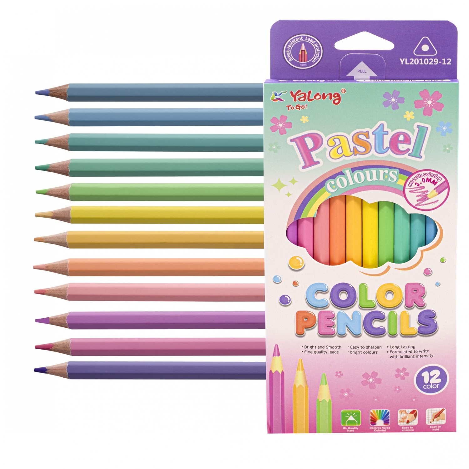 Карандаш Yalong Pastel Pencil 201331 12цвет